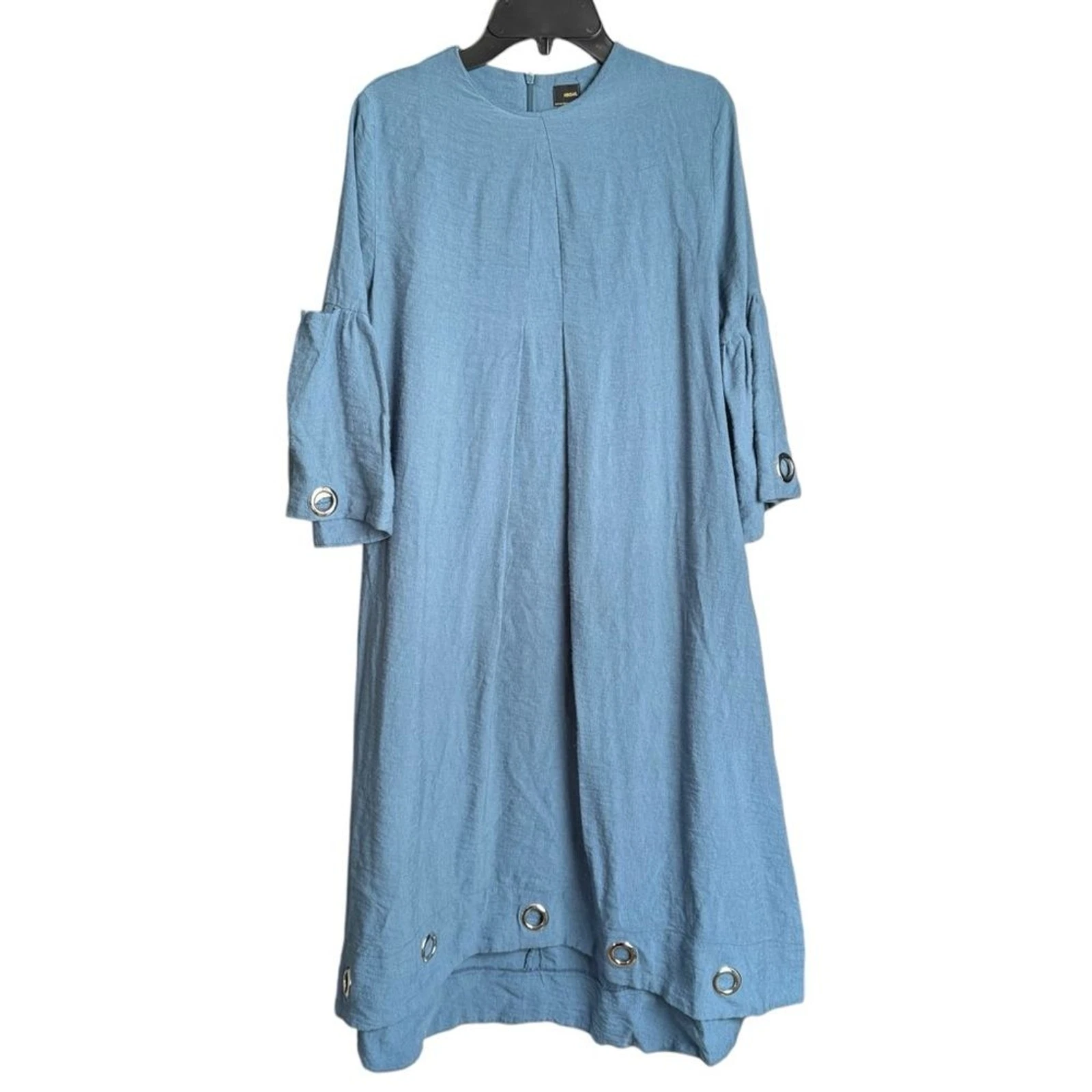 Abigail Teen Girls Blue High Low Dress Size 18 Bell Sleeves Made in Canada