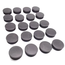 20pcs Round Plastic Black Blanking End Cap Caps Tube Pipe Inserts Plug Bung 48mm