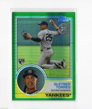 **2018 TOPPS CHROME GLEYBER TORRES 1983 SILVER PACK GREEN REFRACTOR RC (43/99)