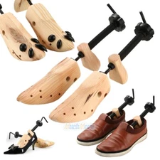 Pair 2 Way Men Women Shoe Stretcher Boot Extender Wooden Adjustable Width Shaper
