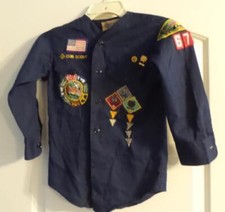 Boy Scouts America BSA 1970's Vintage Uniform Blue Many Patches  Belt  More
