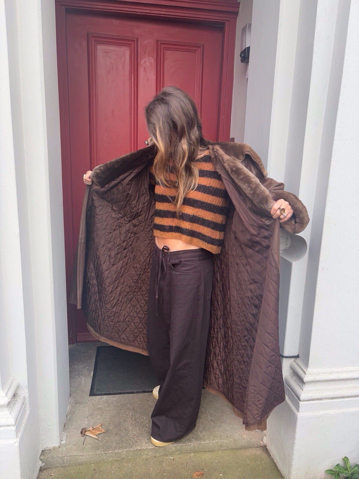 90s LOEWE Chocolate Brown Leather Coat RARE image 3