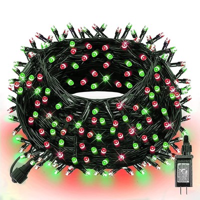 Dazzle Bright Red and Green Christmas String Lights, 300 LED 100 FT... Fast Ship