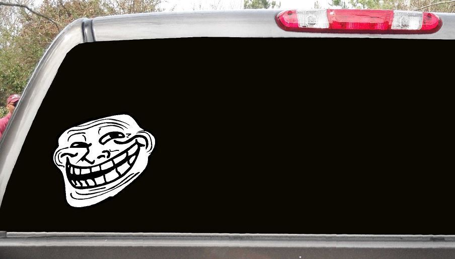 Internet Troll Face Trollface Trolling Car Bumper Vinyl Sticker Decal 5X4