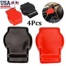 4Pcs Universal Battery Terminal Rubber Covers for Car Vehicles RV Boat Red Black