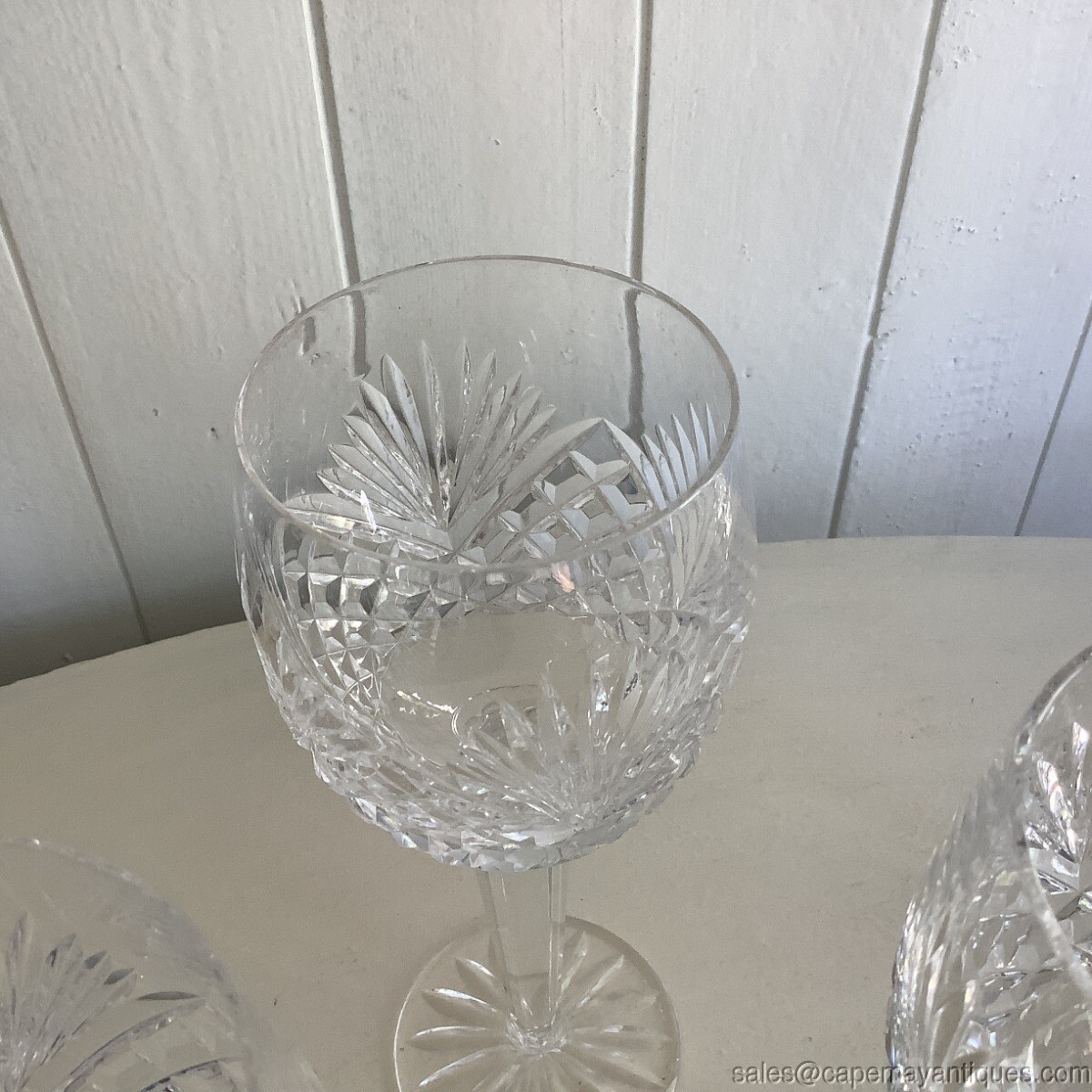 6 Shannon by Tipperary Wine Water Goblets Stemware Stems Claret Irish Hand Cut