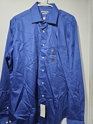 NWT Van Heusen Athletic Fit Blue Dress Button Down Shirt 16 1/2 36/37L #281  | eBay