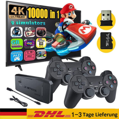 Retro konsole 20000+ Spiele 4K TV Video Game Stick mit 2 Wireless Controller NEU
