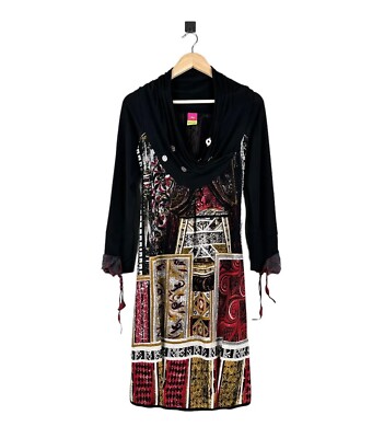Save The Queen Patchwork Dress Women s Size M Black