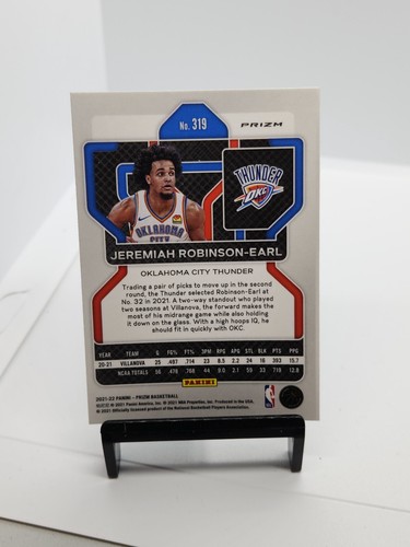 2021-22 Panini Prizm Jeremiah Robinson-Earl Silver Wave Rookie OKC Thunder #319 - Picture 2 of 3