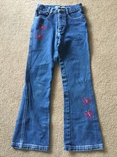 URIT Vintage Embroidered Jeans Girls 12 1990s Mom Jeans High Waist Butterflies