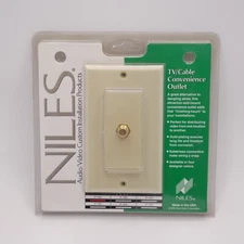 Niles One Female to Female F Connector Wall Plate F-1D (Bone)
