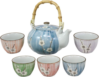 Japanese Design Four Seasons Collection Spring White Cherry Blossom Ceramic Tea