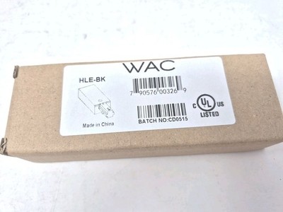WAC Lighting Track Live End Connector Black HLE-BK - New Open Box