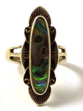 Vintage Abalone Ring in Sterling Silver, 1960's, Vintage Jewelry