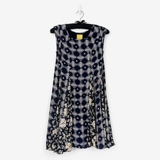 Maeve Indiga Swing Mini Dress Size XS Blue Rayon Mixed Print Girlcore Summer