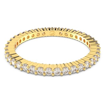 Swarovski Vittore Ring, Round Cut, White, Gold-Tone Plated 5655703 (Size 55/7/M)
