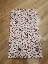 Vintage Waverly Williamsburg Crimson Cream Floral Rod Pocket Curtain Panel 50x95