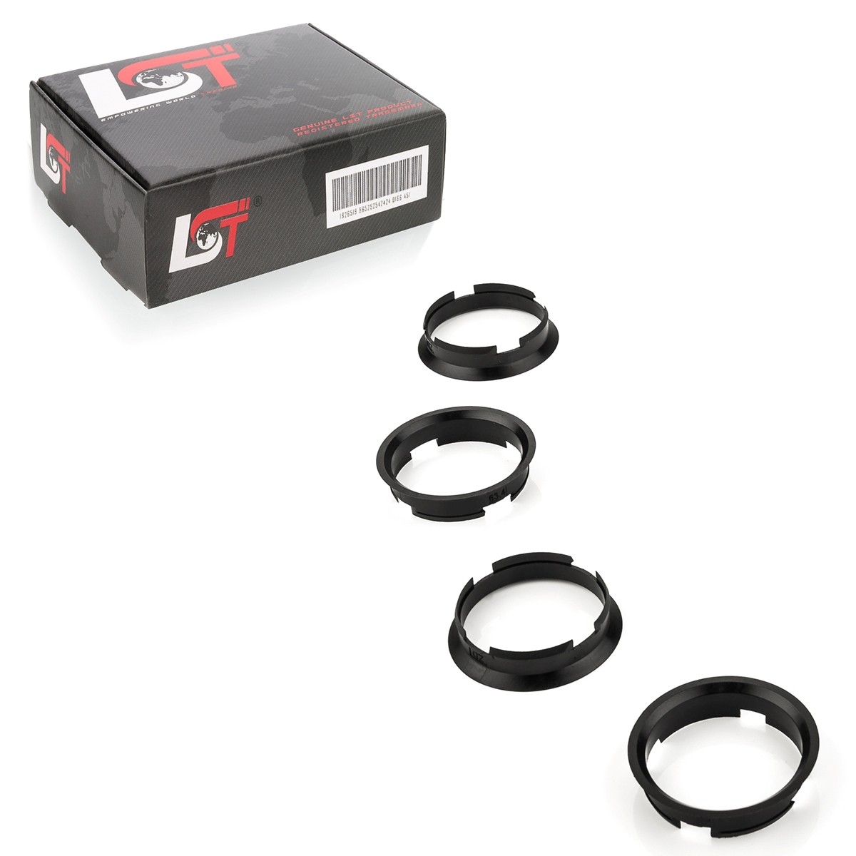 4x Distance Rings Centering Black Alloy Wheels Ø 63,4 - 60,1 MM for Chevrolet