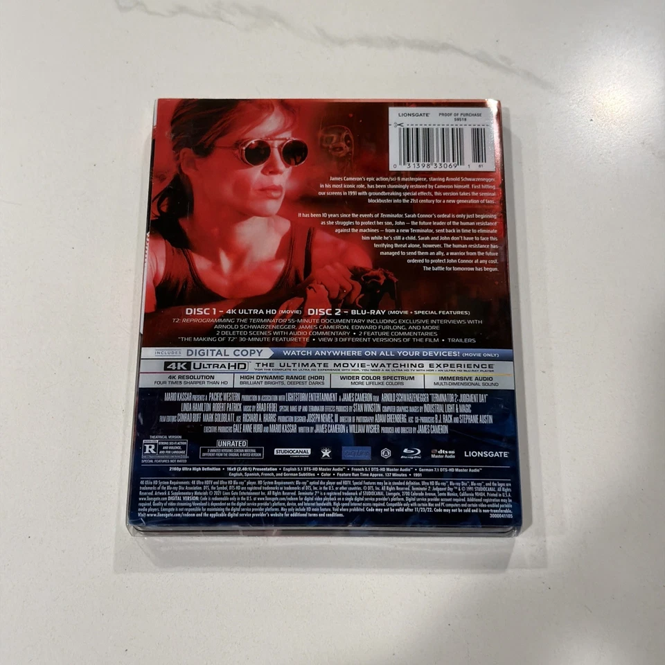 Terminator 2 Judgment Day 4K Ultra HD Best Buy Exclusive Steelbook RARE OOP - Image 2 of 2