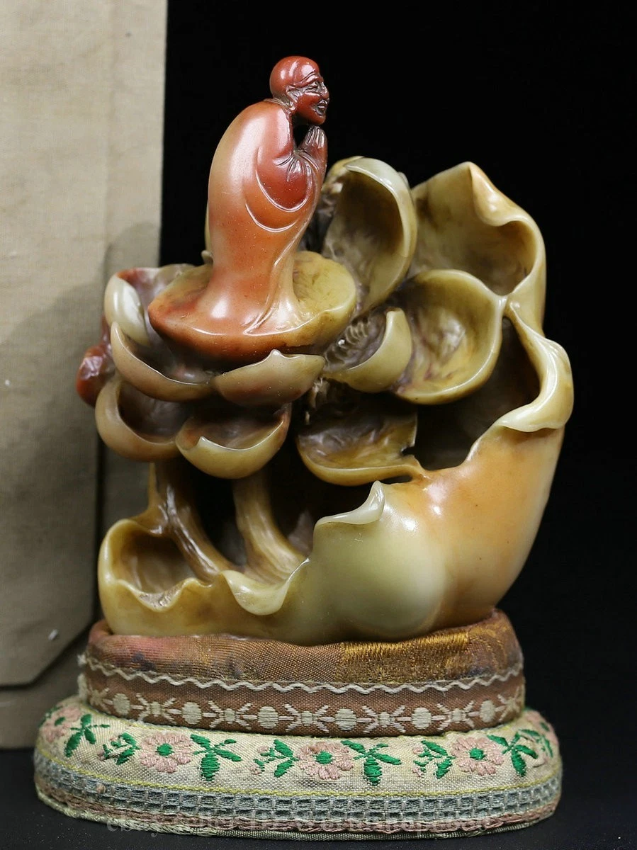 古董原始寿山石主中国风雕像、雕像| eBay