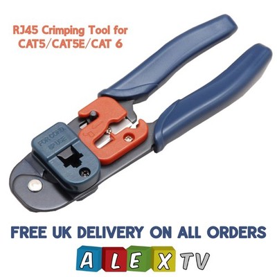RJ45 Crimpzange für CAT5/ CAT5E/ CAT6 Netzwerk Kabelschneider Abisolierzange