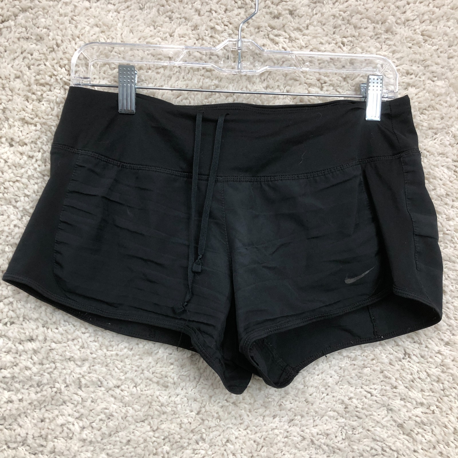 Nike Shorts Small Adult Black Dri Fit Swoosh Low Rise Athletic Stretch Womens S
