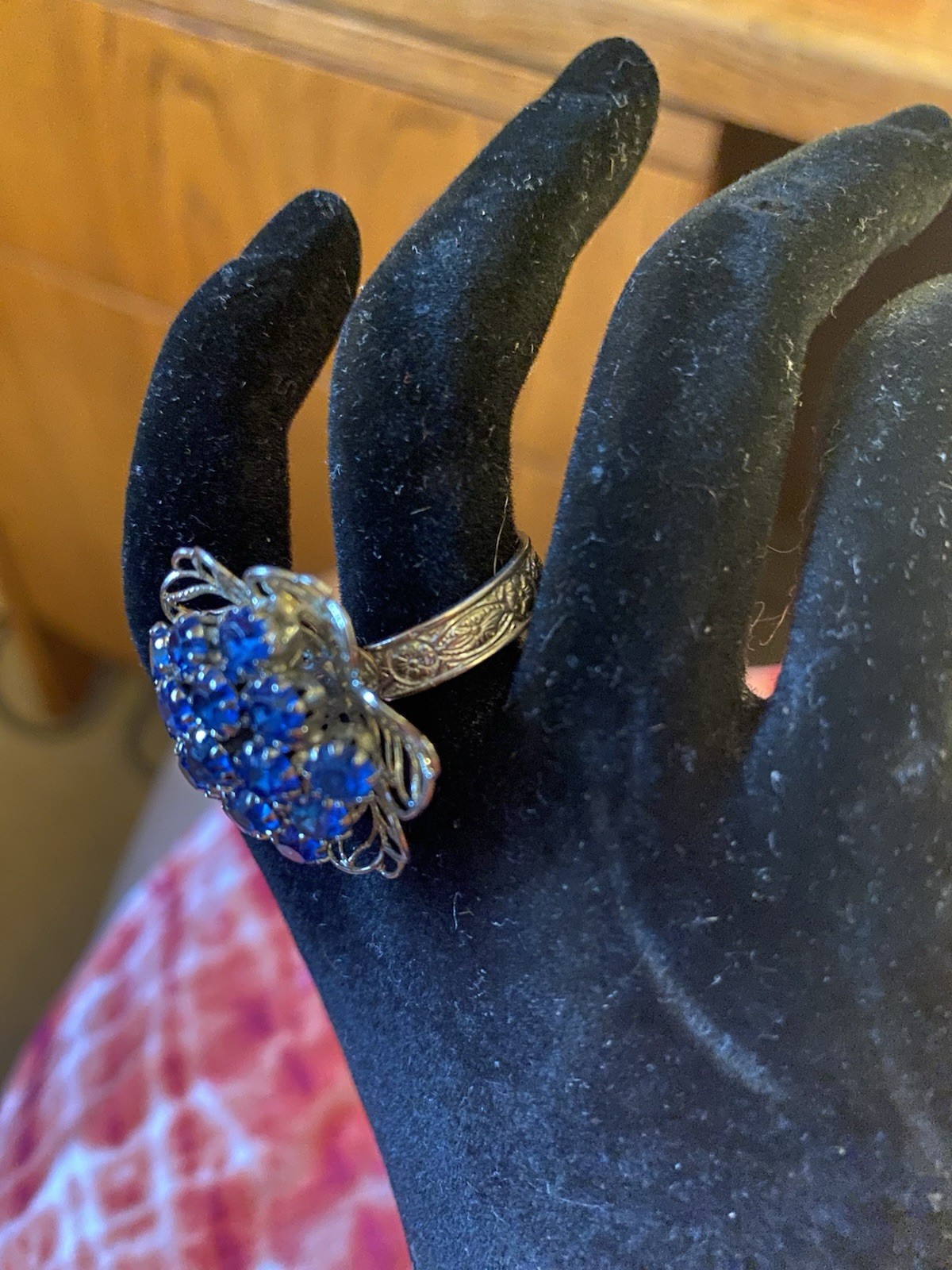 Beautiful Blue rhinestone Ring - image 4