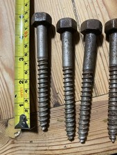 ŚRUBA LAG ŚRUBY SZEŚCIOKĄTNE 1/2 X 4" PARTIA 4.  Około 1920 cesarski. 