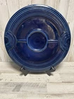 Homer Laughlin Fiesta Ware Cobalt Blue 12" Serving Hostess Tray Chip & Dip READ