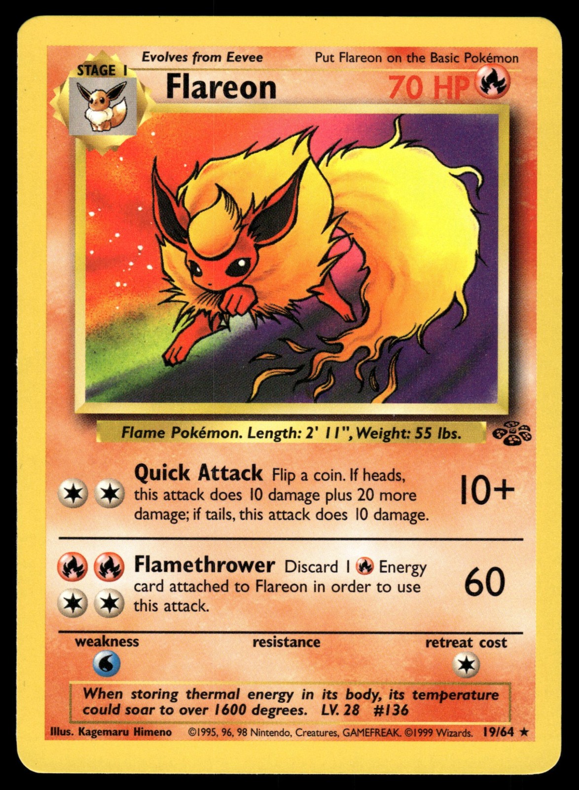 Flareon (19) Unlimited 19/64 Jungle NM