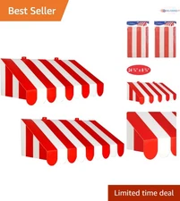 3-D Red and White Awning Wall Decorations 2-Pack Carnival Circus Backdrop