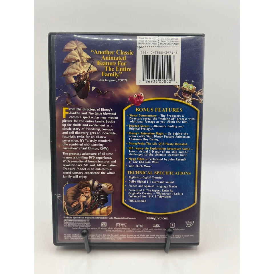 Disney Treasure Planet DVD Animated Adventure Family Movie - Image 3 of 3