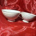 Imperial China Whitney Tea Cup White Gray Scroll Pattern China MPN 5971 set of 2 — photo 2
