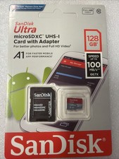 New SanDisk Ultra PLUS microSDXC UHS-I Card Cord With Adapter 128 GB