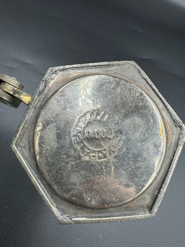 Vintage Iraqi Brass Dallah Arabic Coffee Pot Enamel Palm Tree Made in Iraq Rare - Image 4 of 4