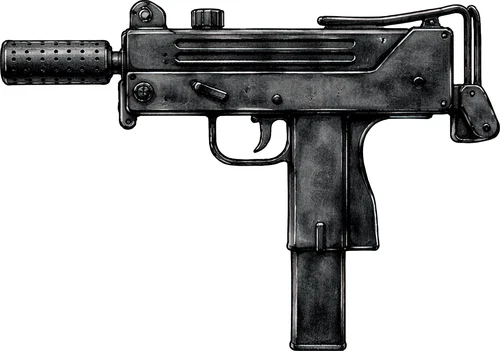 Mac-10 Gun Rifle Submachine Gun Self Adhesive Vinyl Sticker