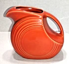 FIESTA WARE LARGE DISK PITCHER PERSIMMON ORANGE 7 1/4"  67 OZ Homer Laughlin