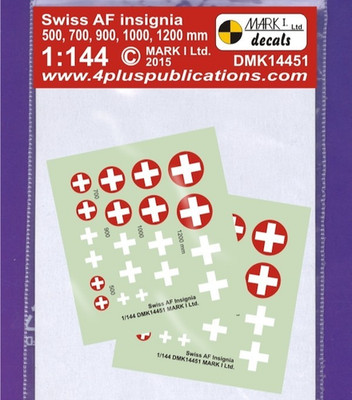 Mark I 1/144 Swiss Air Force Roundels Cross Insignia Waterslide Decals DMK14451