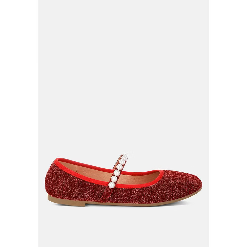 London Rag Womens Corphee Pearl Strapped Glitter Ballerinas 85 8190₽