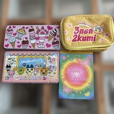 Tamagotchi 12 Color Pencils Stationery Set Tin Case Pouch Memo Pad 2004 Used
