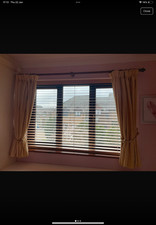 Lemon Chenille Lined Curtains & Tiebacks