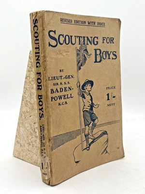 SCOUTING FOR BOYS Baden-Powell 1910 Revised Edition Antique Edwardian Scout Book