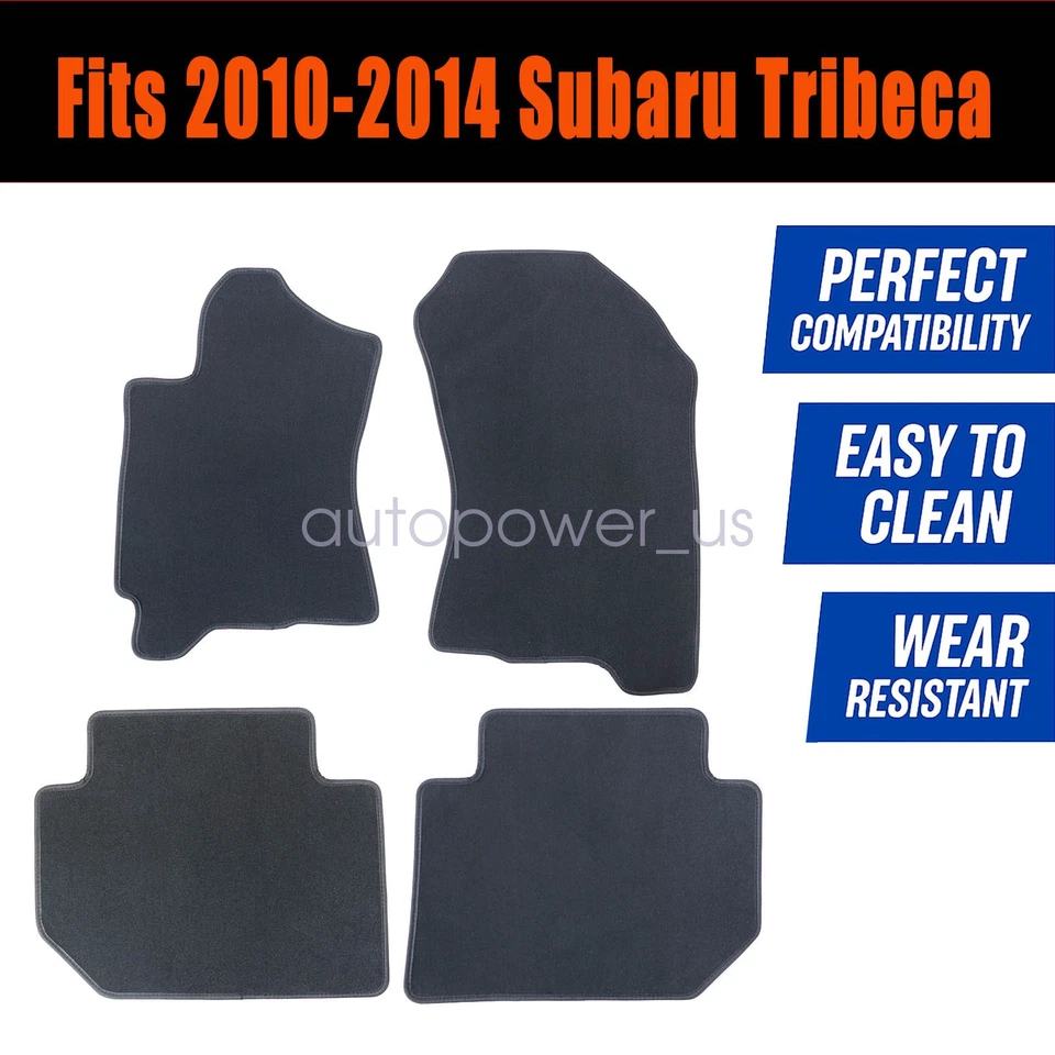 New Fits 2010-2014 Subaru Tribeca Front Rear Floor Mats Carpet Waterproof Velour - Изображение 3 из 4