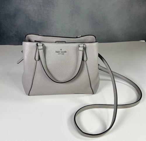 Borsa a tracolla KATE SPADE Jackson borsa media tote pelle ciottoli grigia tracolla rimovibile
