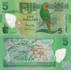 Fiji 5 Dollars (2012) - Parrot/Iguana/Flowers, p-115b, B526b UNC