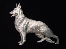 "JJ" Jonette Jewelry Silver Pewter 'GERMAN SHEPHERD' Dog Pin