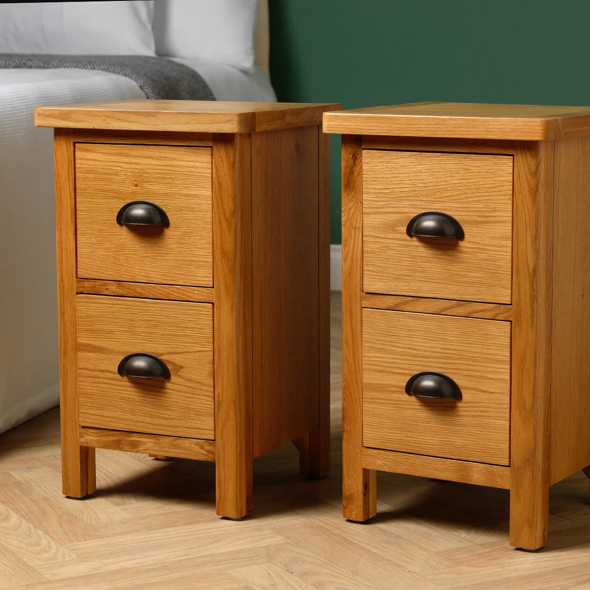 Slim oak bedside tables online