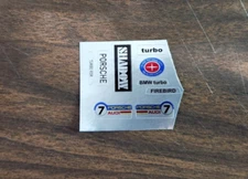 Aurora AFX Foil Chrome Shadow BMW Porsche Firebird Reproduction Stickers DieCut!