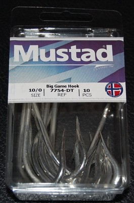 10 Mustad 7754DT-10 Size 10/0 Saltwater Big Game Bay King Duratin 2X